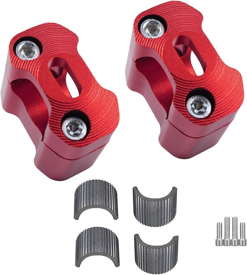 Adsspro Universal Motorcycle 1-1/8"(28mm) 7/8" (22mm) CNC Aluminum Handlebar Handle Risers Adjustable Fat Bar Mount Clamps For EXC KLX KXF YZF CRF XR SX SXF YZ Motorbike Dirt Pit Bike (Red) - Image 1